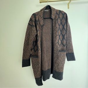 Brown and black long sweater